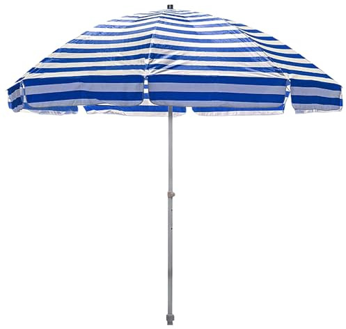 Parasol de Jardin Exterieur de 2.2m, Parasols Balcon avec 8 Baleines Robustes, Parasol Rond d'Exterieur pour Jardin, Terrasse, Arrière-Cour, Piscine et Plage(Blue)