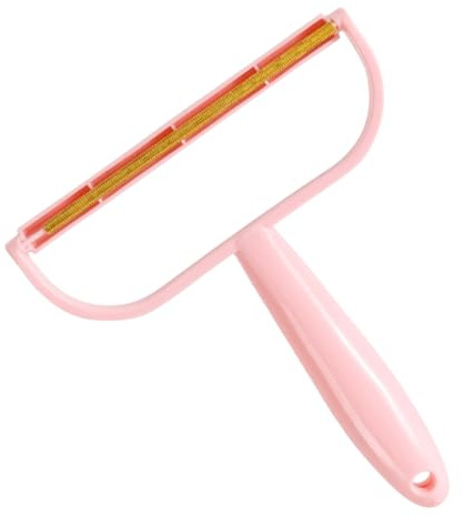 Afeitadora Manual de Pelusa Rosa, Removedor de Pelo para Mascotas | Plástico Ligero, Mango Antideslizante y Cómodo, Quita Pelusas y Bolas en Alfombras y Ropa