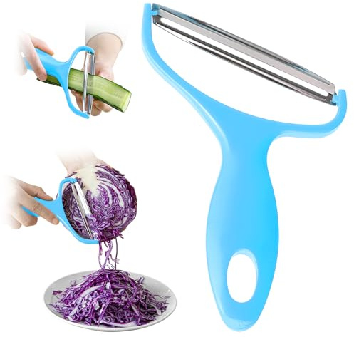 Lot de 2 râpes à choux en acier inoxydable pour salade de chou, concombre, carotte, pommes de terre, gadgets de cuisine (bleu)
