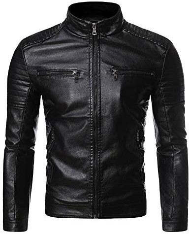 Veste En Cuir Homme Legere Grande Taille Manteaux Automne Mi Saison Simili Cuir Veste Leather Jacket Noir Vintage Blouson Vestes de Moto Chic Printemps Manteau Parka