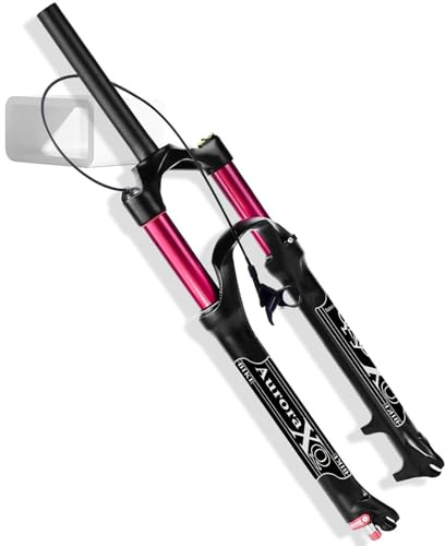 LYYCX AuroraXQ Forcella Ammortizzata per Mountain Bike da 26/27,5/29 Pollici, Forcella Anteriore ad Aria MTB, Viaggio 120mm, con Rebound Adjust per MTB/Trail/AM/XC(Straight Remote Lockout,29 Pollici)