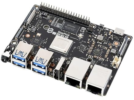 TUOPUONE VisionFive2 RISC-V Ordinateur monocarte 8 Go de RAM, avec boîtier en métal, ventilateur de refroidissement, processeur StarFive JH7110 avec GPU 3D intégré, base sur Linux, sans module WFI