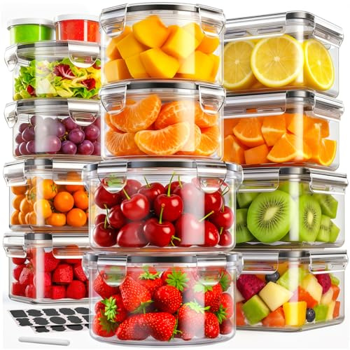 JSCORES 28er Frischhaltedosen mit Deckel Set, XXL Vorratsdosen Set (14 Behälter &14 Deckel), Meal Prep Boxen für Küche, BPA-Frei Tupperdosen Set