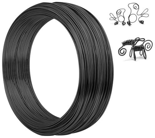 AUAUY Hantverkstråd 1 mm x 50 m, aluminiumtråd, smyckestråd, bindningstråd, modelleringstråd, rostfri, tråd för pyssel, mjuk och flexibel tråd för smycken, gör-det-själv-skulpturer, kranstillverkning
