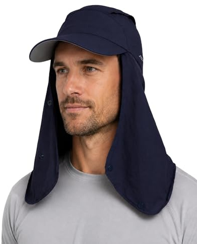 Zylioo 2XL XL L Solhatt med nackklaff, stor basebollkeps UPF 50+ solskydd, snabbtorkande lätt sommarkeps, marinblå, XL-XXL