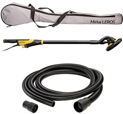 Mirka LEROS Exzenterschleifer, Wand- und Deckenschleifer mit Antistatischer Absaugschlauch 4m und Tragetasche, Schleifmaschine zum Schleifen von großen Flächen