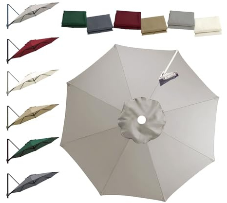 3.0m 3.5m Replacement canopy parasol cover cantilever for 8 ribs Umbrella Replacement Cloth Waterproof Anti-UV Outdoor Cantilever Parasol Top