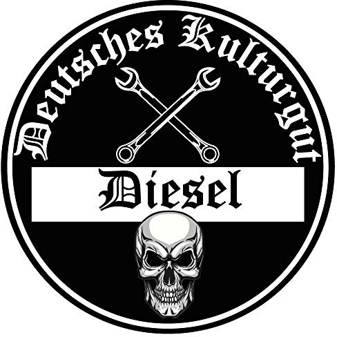 Diesel Deutsches Kulturgut Auto Aufkleber Sticker Feinstaub Umwelt Plakette JDM Tuning TÜV LKW Lustig Fun 2 Stück! ca. 8 cm, für die Außenscheibe!