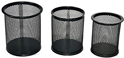 EUROXANTY Set 3 Stifthalter rund Metall | Organizer für Büromaterial aus Metall | Büro Stifthalter | Robustes Material