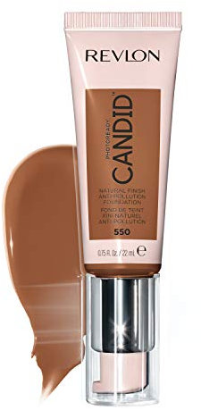 Revlon PhotoReady Candid Natural Finish Foundation, mit Anti-Verschmutzung, Antioxidans, Anti-Blaulicht-Inhaltsstoffen, Mokka (550), 22 ml
