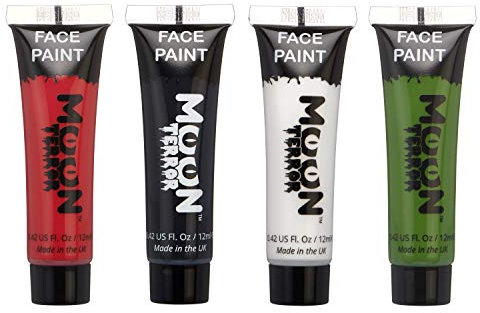 Moon Terror Halloween Gesichtsfarbe Körperfarbe, 4er-Set, SFX-Make-up, Spezialeffekt-Make-up, 12 ml