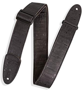 Levy's MX8-BLK Gitarrengurt Natural Cork on Black Cotton Webbing Cork Ends 2 - Black