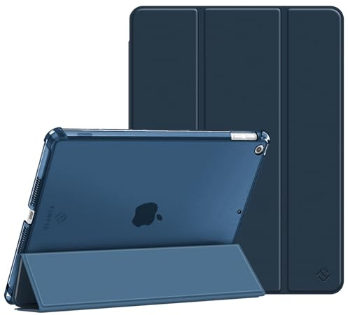 Fintie Hülle für iPad 9./8./7. Generation 10.2 Zoll (Modell 2021/2020/2019) | ultradünne leichte Schutzhülle mit Stifthalter, transparenter Rückseite Case Cover, Auto Schlaf/Wach Funktion, Marineblau