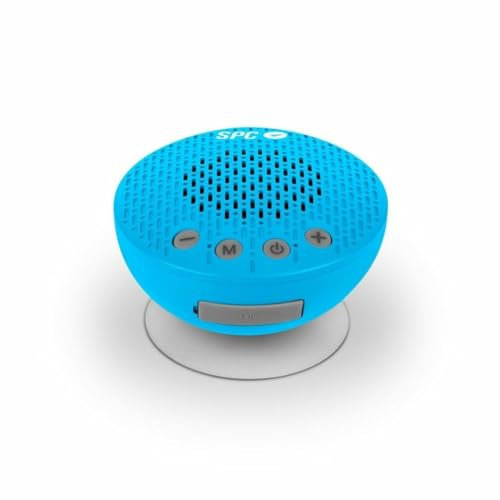 SPC Splash 2 - Altavoz inalámbrico Bluetooth 5.0 para Ducha con Ventosa, IPX5, Radio FM, Manos Libres, micrófono, Azul