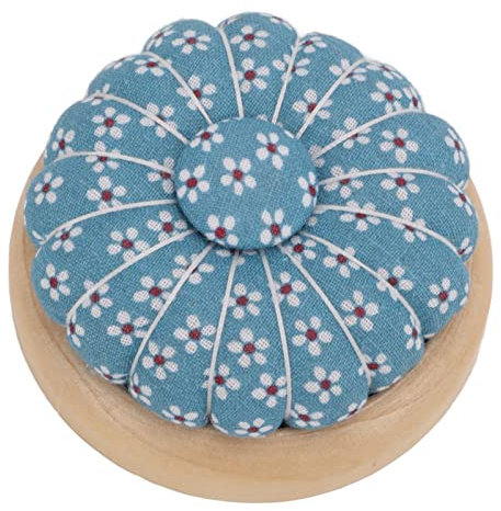 SEAFRONT Nadelkissen mit Holzbasis, Rundes Nadelkissen Tragbares Nadelkissen für Anfänger und Profis Nähzubehör Kinder