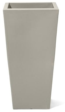 Step2 Tremont Pflanzkübel Groß Beton Grau | Blumentopf/Blumenkübel/Pflanzgefäß Eckig aus Kunststoff | Eckiger Kübel für Garten/Balkon/Terrasse
