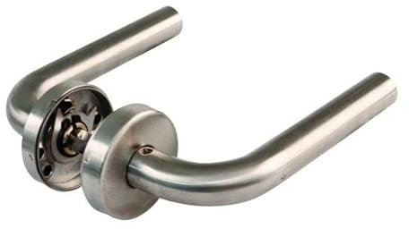 Jdel Ensemble de poignées de porte avec rosace ronde en acier inoxydable