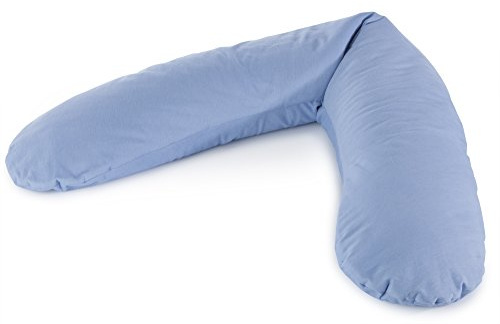 Theraline Coussin d'allaitement original avec rembourrage en épeautre - Couleur : 16 chambray