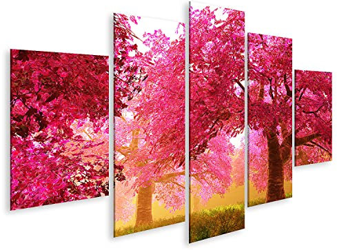 islandburner Tableau sur toile Dessin animé de jardin japonais en fleurs de cerisier stériles Cadre Affiche Poster Murale Tableaux