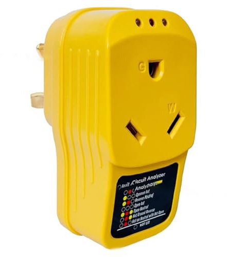 Adaptateur de protection contre les surtensions - Analyseur de circuit avec lumières 30 A mâle vers femelle 30 A pour remorque - Réducteur de prise - Générateur de prise pour ampli de camion - Cordon