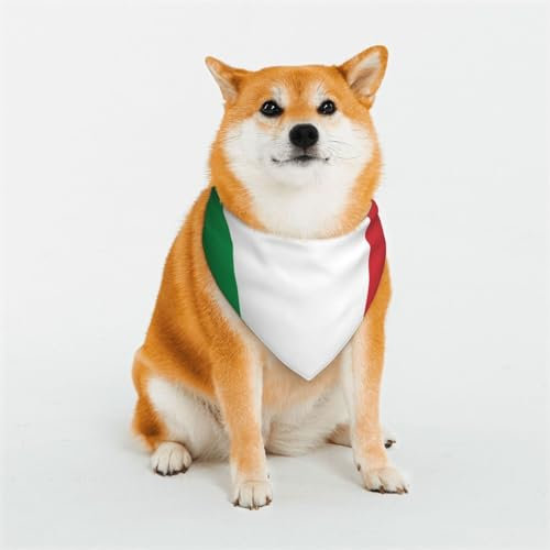 Hunde- und Katzen-Halstuch, Motiv: Italien-Flagge, klassisches bedrucktes Sabbertuch, Dreieckstuch, Haustier-Urlaubszubehör, Dekoration, geeignet für kleine bis große Hunde und Katzen