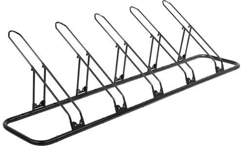 CyclingDeal Bicycle Floor Parking Rack Stand - for Mountain MTB Road Bike - Indoor Home Garage Storage - Adjustable 5 Bikes
