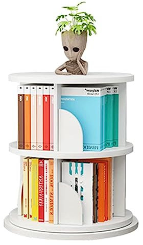 YTGHBIML Bücherturm Freistehend 360° drehbares Bücherregal, stehendes Bücherregal aus Holz, großes Fassungsvermögen, Bücherregal für Zuhause, platzsparender Bücherregal-Organizer perfekte Darstellung