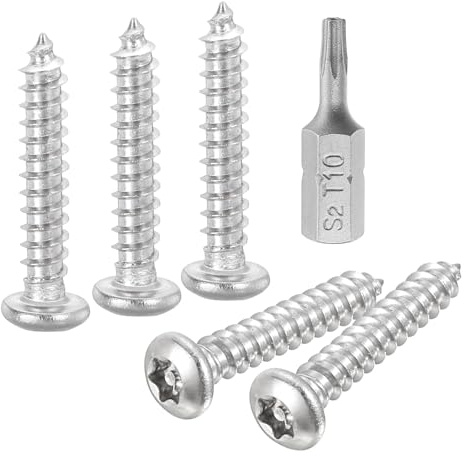 QUARKZMAN 20 Stück Holzschrauben Halbrundkopf Torx Blechschrauben M3 x 16mm Linsenkopfschrauben, 304 Edelstahl Rundkopfschrauben Torx Selbstschneidende Schrauben mit T10 Bit (Silber)