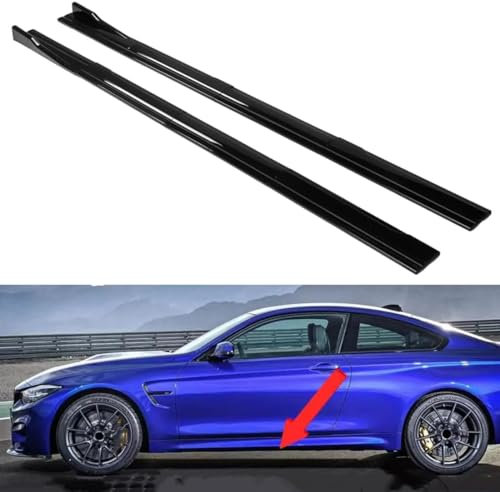 DBCFL Auto-Seitenschweller für BMW F82 M4 2014-2023, Seitenschweller-Verlängerung, Rocker-Panel-Splitter, Styling-Zubehör,Glossy Black