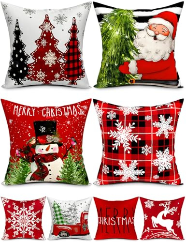 TOYPOPOR Christmas Pillow Covers 18x18 4Pcs Double‑Sided Winter Home Decor
