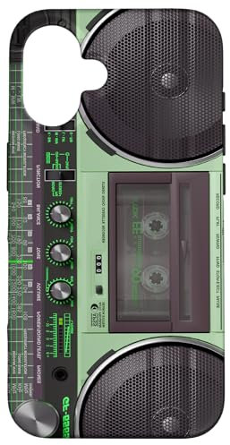 Boombox Throwback Music Stereo Ghettoblaster im Retro-Look, Grün Hülle für iPhone 16