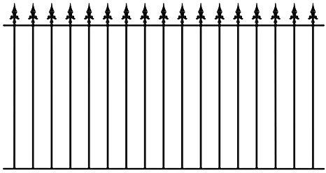 Saxon Spear Top Metal Garden Fence Panel 1830mm Gap x 950mm High Galvanised Wrought Iron Fencing SAZP01