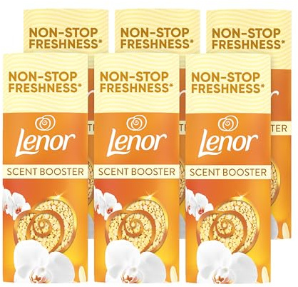 Lenor Laundry Perfume Scent Booster, 6 Packs x155 g, Gold Orchid, Non-Stop Freshness Up to 12 Weeks in Storage