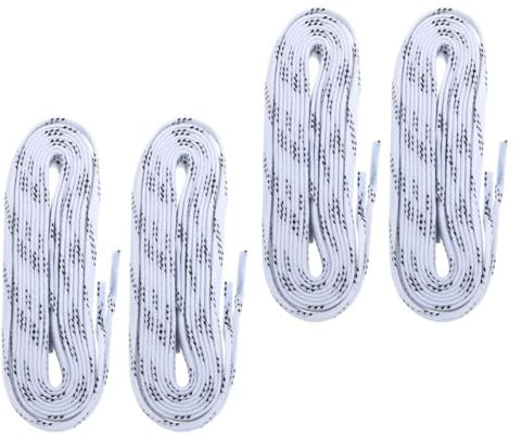 BESPORTBLE 4 Stück Eishockey Schnürsenkel Anti-Bruch-Schnürsenkel Sieb Anti-Frost Eislauf Wachs-Hockey- -Skates- Baumwolle Weiß