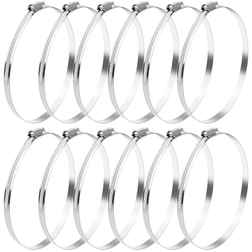 YFLeomry 12 Stück Schlauchschelle Edelstahl 120-140mm | Hochwertige Schlauchschellen Set aus Rostfreiem Stahl, Universelle Schlauchklemmen für Wasser, Luft, Kraftstoffschläuche