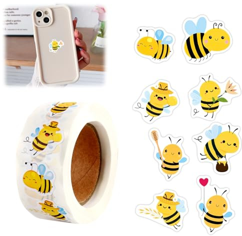 QYHON 500 Belohnungssticker Bienen Rolle – Sticker Stempel Biene klein | biene, sticker rolle, bienen tattoo gesicht, aufkleber geburtstag, bienen deko geburtstag, mülltonnen aufkleber