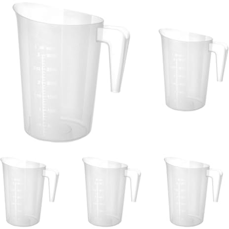 HENDI Messbecher, mit Skalierung, Stapelbar, Bruchsicher, 3,0L, ø181x(H)233mm, Polypropylen (Packung mit 5)