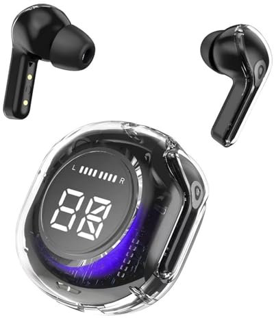 Cuffie Bluetooth, Auricolari Bluetooth 5.3, Cuffie Wireless con LED Display 4 Mic, Cuffie in Ear 36 Ore di Riproduzione, Cuffie Senza Filo HiFi Stereo IP7 Impermeabili per iOS & Android