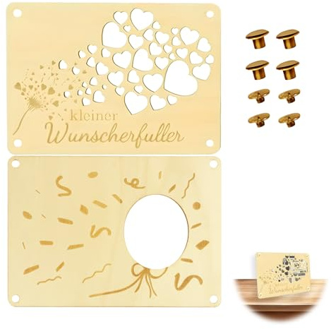 Geldgeschenk Holz Grußkarte im Kleinforma, Wunscherfüller Geldgeschenk Holz Hochzeitskarte Geschenke Verpackung Originelle Hochzeitsgeschenke für Geburtstag Hochzeit Jugendweihe Weihnachten Geschenk