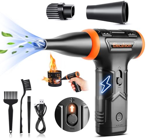 Electric Air Duster- 110000RPM 50m/s Super Power Compressed Air, Variable Speed Canned Air with Fast Charging, Mini Dust Blower for Computer, Keyboard, House, Outdoor and Car, Replace Air Can