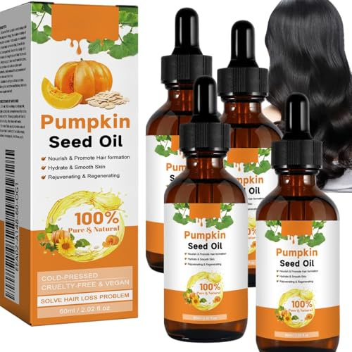 Olio di semi di zucca per la crescita dei capelli e la cura della pelle, 100% puro olio di semi di zucca biologico spremuto a freddo, naturalmente idratante e nutriente per cuoio capelluto, capelli