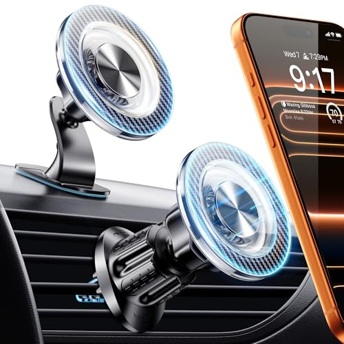 Coneclat Handyhalterung Auto Magnet für Magsafe Autohalterung【2026 Upgrade 22X N55 Magnet】 Handy Halterung Auto【360° Drehbar】 Magnetische Auto Handyhalter Lüftung für iPhone 17 16 15 14 Innentürgriffe