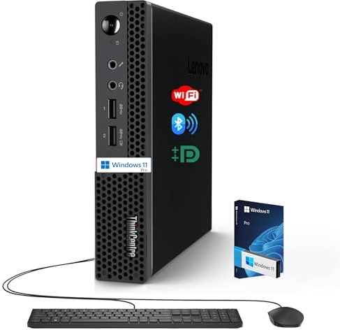 Lenovo Business Mini Desktop PC, AMD Processor, 768GB Storage(256GB SSD, 512GB External), 8GB RAM, Dual Display Support, Wi-Fi, Bluetooth, USB & Ethernet Port, Windows 11 Pro, w/Keyboard & Mouse