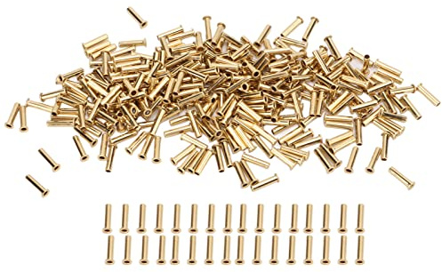 Rivetto cavo in ottone 500 pezzi |Protezione antiossidante con foro passante decorativo |Rivetti fai da te per borse in pelle/abbigliamento/scarpe |Fibbie con occhiello di (2.5x11x3.8mm)