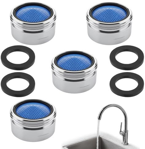 4 Piezas Aireadores M22 con Juntas, Regulador de Chorro Ahorrador de Agua para Baño & Cocina, Filtro Eficaz Para Grifo