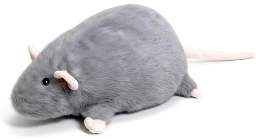 YZBBSH Peluche a forma di topo, topo oversize morbido, imbottito, realistico, carino e paffuto, cuscino in peluche per letto, divano, decorazione e idea regalo (grigio, 90 cm)
