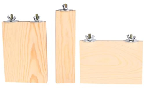 Hohopeti Plataforma de Madera Beige 3 Piezas para Jaulas, Estable y Seguro, Soporte Adecuado para Hámsters y Pequeños Roedores en Su Lugar de Juego Estilo Aleatorio