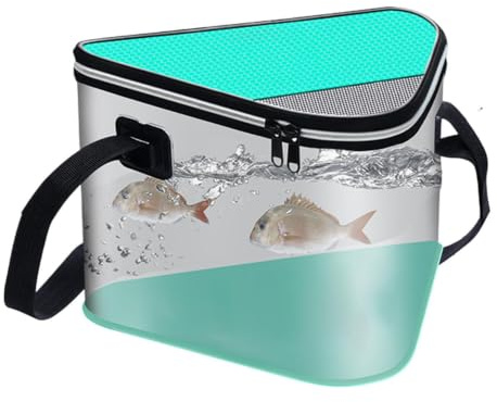 Hopfällbar för Fisk Bärhandtag 12 liters | Ihopfällbar Balja för Fångade För Användning Vid Bäckar, Floder, Sjöar, Hav, Grillning, Picknick, Camping, Utomhus, Fest,