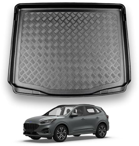 NOMAD Boot Liner Mat for Ford Kuga 2020+ [Models with mini spare tyre or repair kit], Tailored PE Car Boot Protector Tray, Waterproof Raised Edge Trunk Mat, Easy Clean Cargo Floor Liner