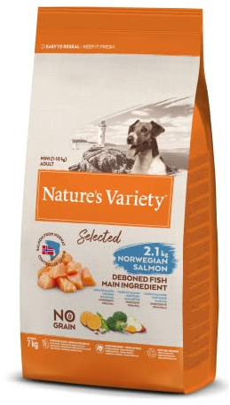 Nature's Variety Selected - liten ras vuxen hundmat - spannmålsfri - norsk lax utan kanter - 7 kg